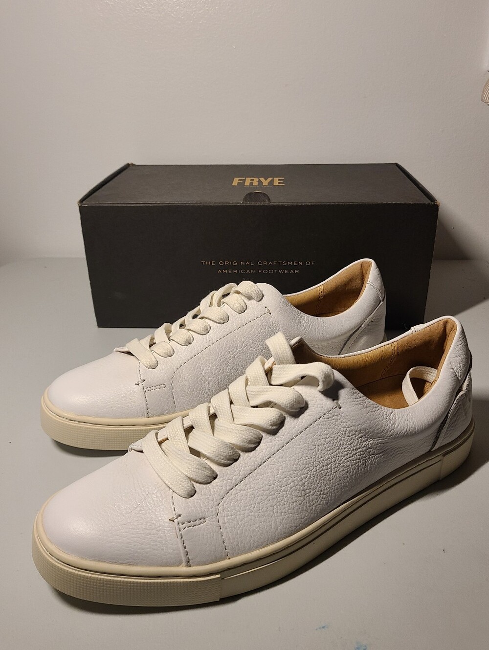 Frye Women’s Ivy White Leather Low Top Lace Up Sneaker Size 9M